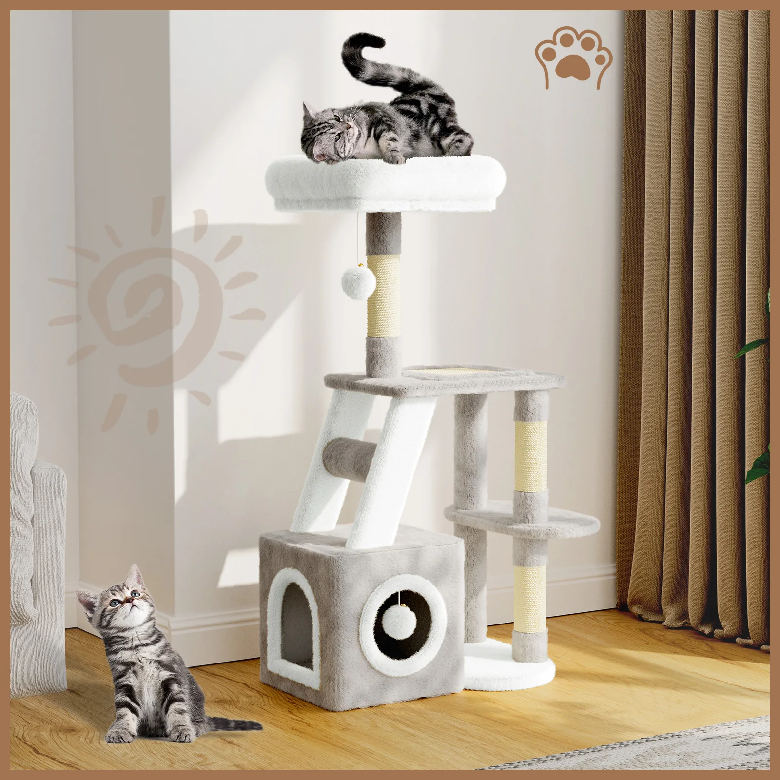 Multi Level Cat Tree Tower with Scratching Post