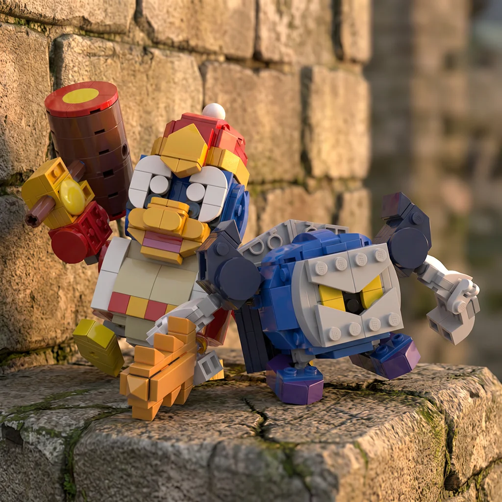

MOC Hammer King & Masked Knight Character Building Block Set Micro Brick Cartoon Figure Model Display Desk Decor Gift