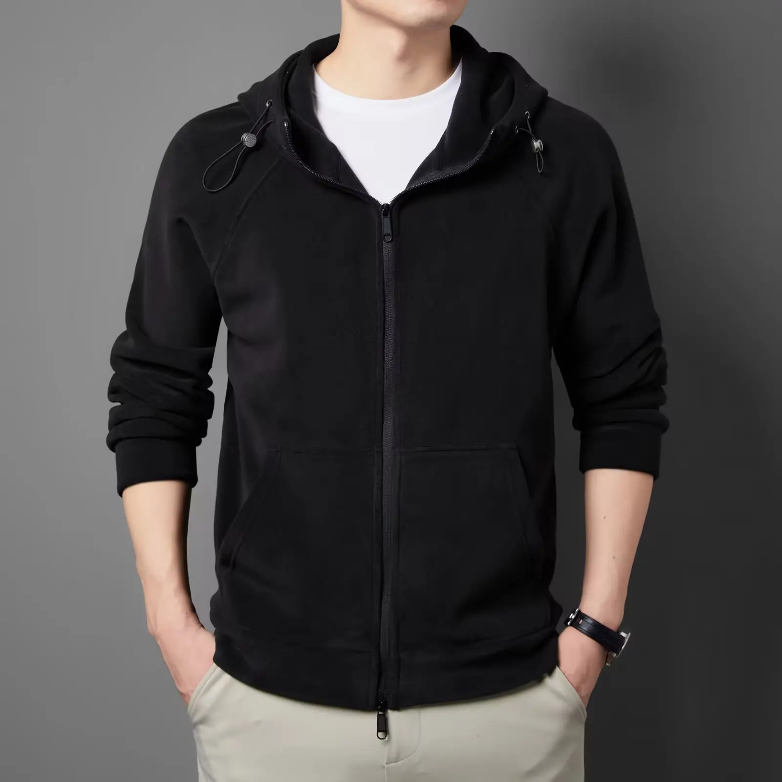 

Men's Hooded Jaet Fce Lined Casual Loose Fit Autumn Winter New Sle Tagkita Polyester Fiber Windproof Zipper Closure