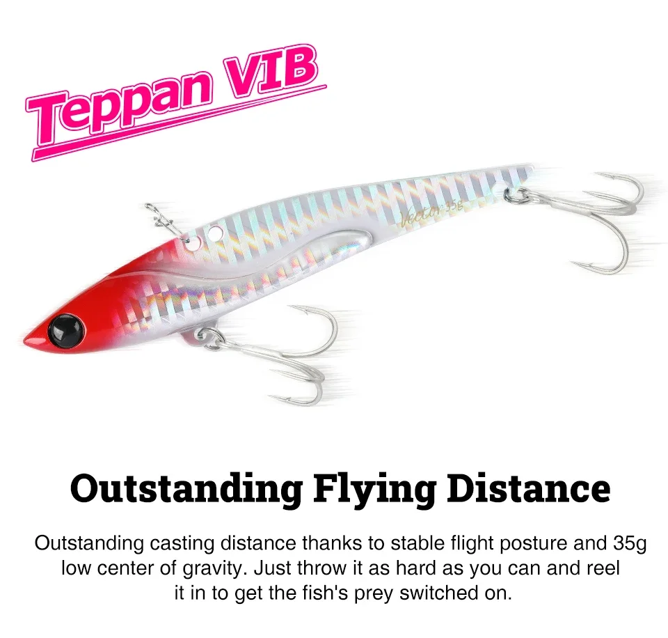 TSURINOYA 35g Shore Fishing Lure VIB VECTOR 110mm Long Casting Metal Teppan Vibration Artificial Hard Bait Winter Ice Fishing