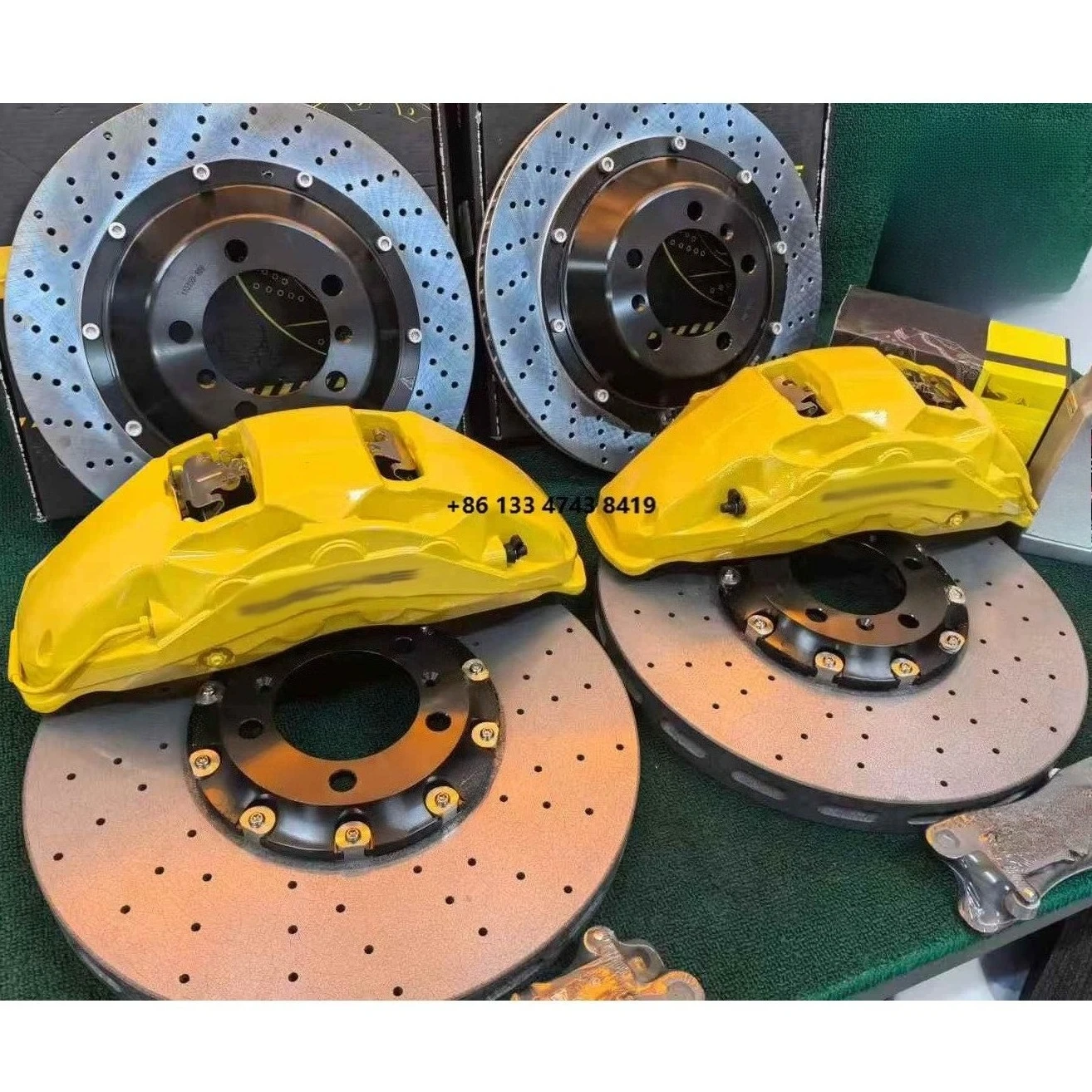 

New modified version 10 piston front wheel forged aluminum alloy calipers 420x40mm carbon ceramic brake disc se