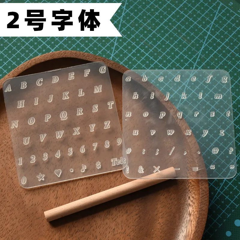 Transparenter Buchstabenstempel, Digitaler Stempel aus pflanzlich gegerbtem Crazy-Horse-Leder, handgefertigtes DIY-Lederwerkzeug zum Musterdruck – Detail 7