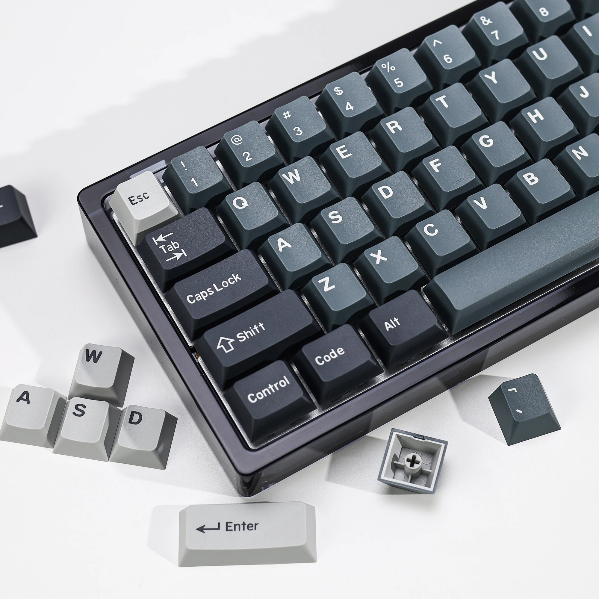 KBDiy 174 Klawisze/Zestaw PBT GMK Apollo Keycap Double Shot Minimalistyczny Profil ISO Cherry do Klawiatury Mechanicznej Gamingowej, Keycapy do MX — zdjęcie produktu 7