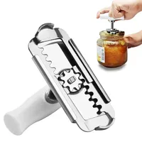 Opener Manual Labor-Saving Rotating Lid Opener Stainless Steel Adjustable 1-4 Inches Cap Lid Openers Kitchen-Assisted Tools