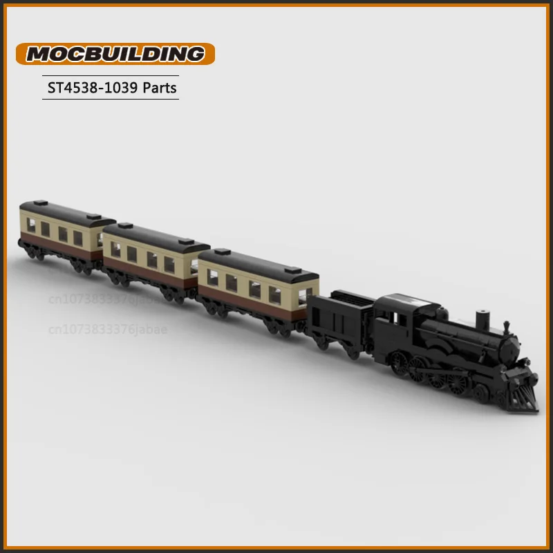 فيلم قطار عتيق MOC اللبنات مدينة تكنولوجيا الطوب نموذج لتقوم بها بنفسك تجميع ألعاب نقل المركبات هدايا عيد الميلاد