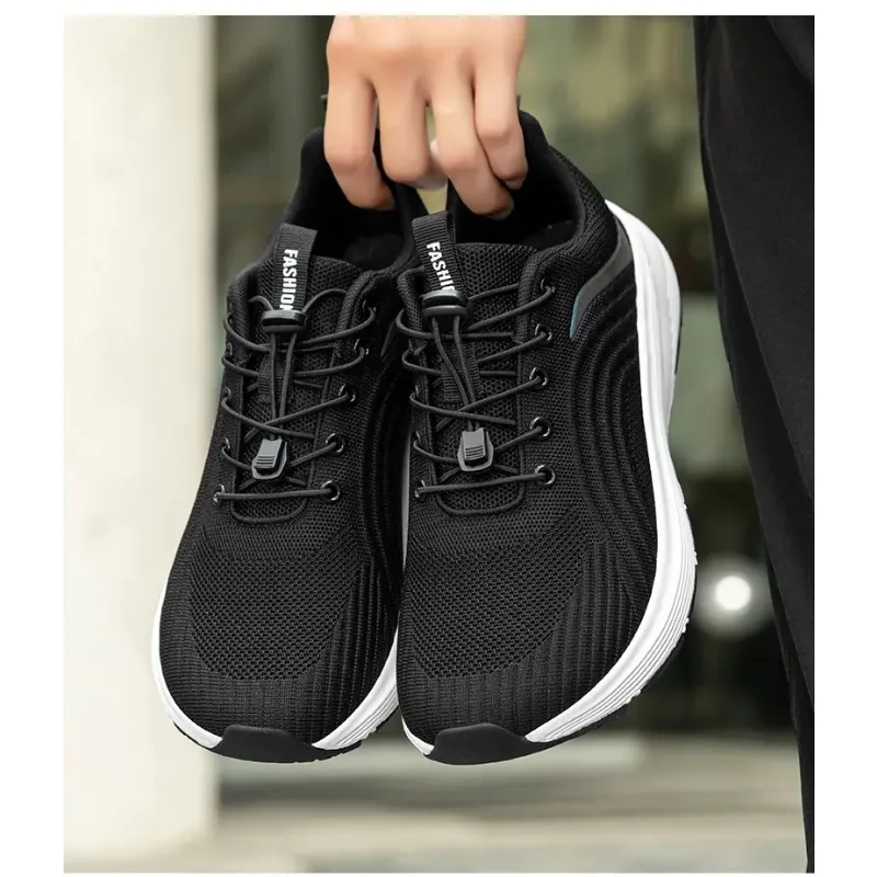 موديل جديد للرجال مضاد للانزلاق مسطح القاع نعل ناعم خفيف الوزن مريح للتنفس أحذية رياضية، أحذية المشي، أحذية الجري