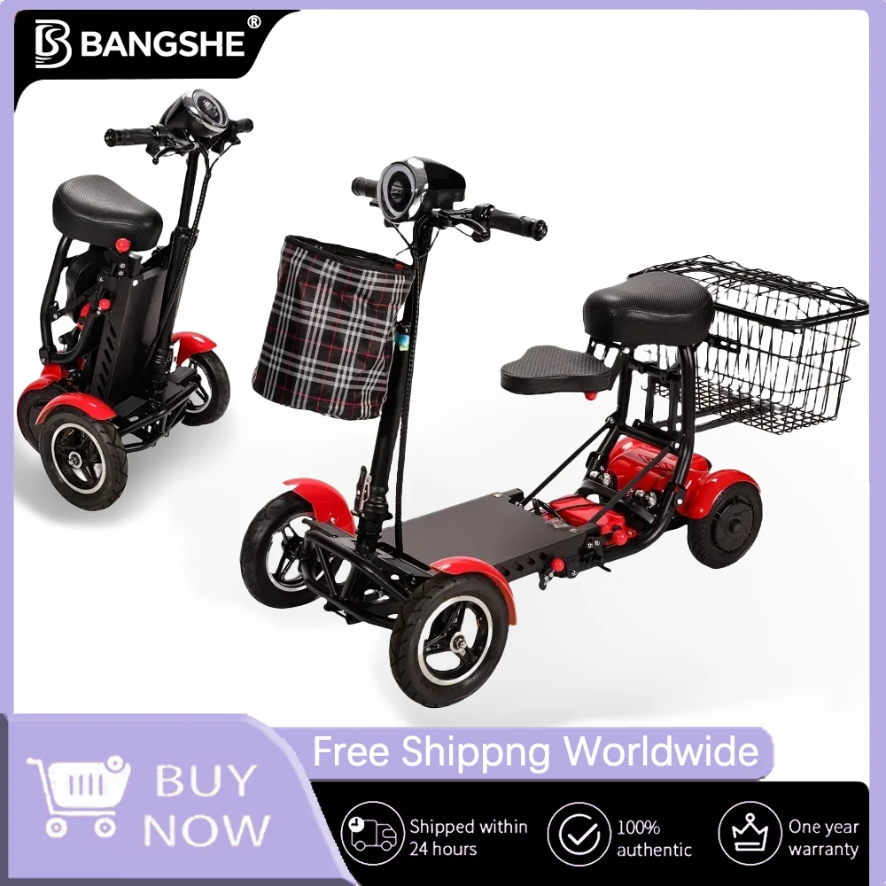 

Foldable Four Wheels Dual Motor Mini 2 Seater 10 Inch Electric Scooter for Disabled Adults,Portable,Convenient,and CompactDesign