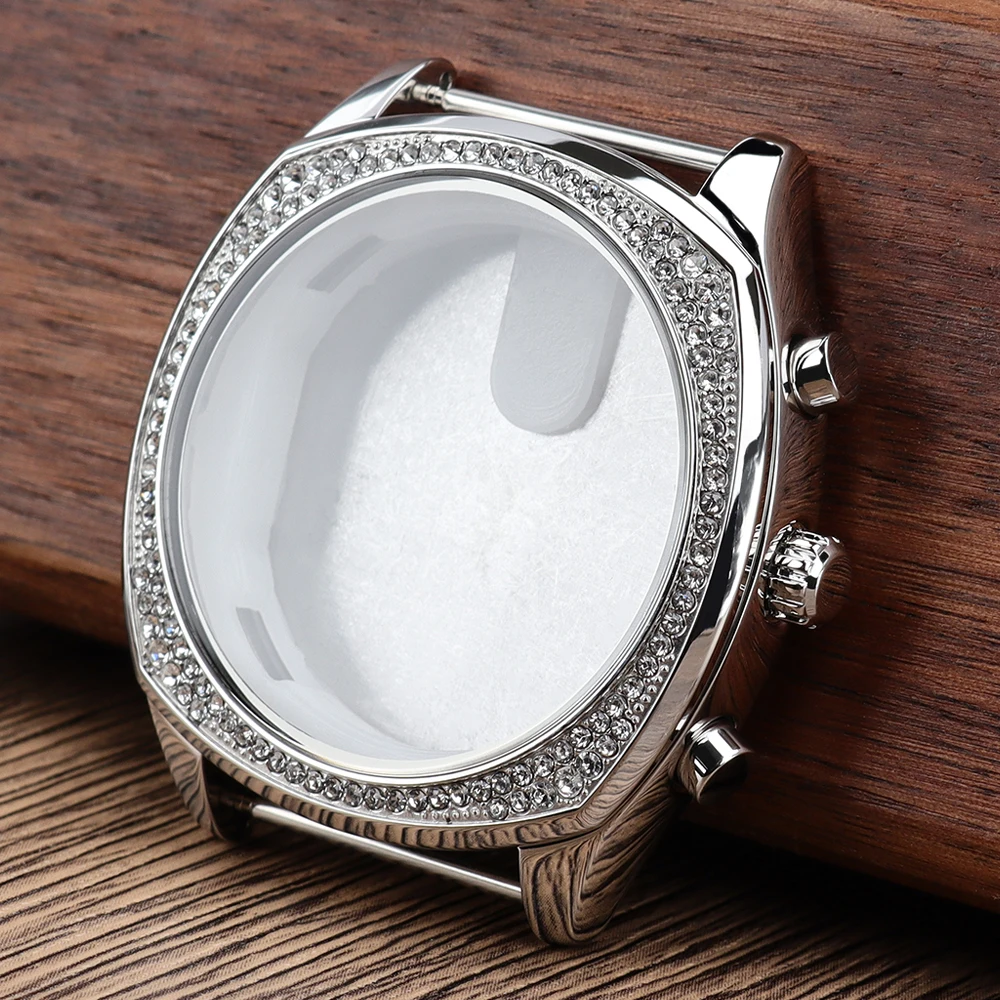 39mm Sterile Watch Case Stainless Steel Watch Accessories for VD78 Miyota JS25 Quartz Watch Movement Electronic Movement Case