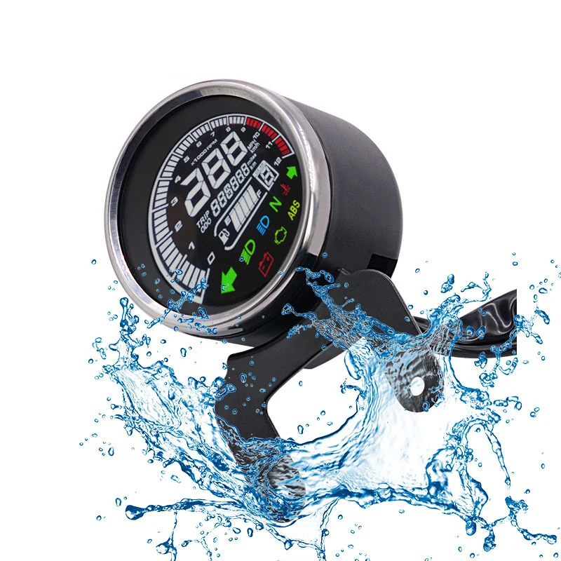 Motorcycle Multi-functional Gauges Instruments Digital Odometer Tachometer Fuel Level Speed Meter Indicator  12000 RPM