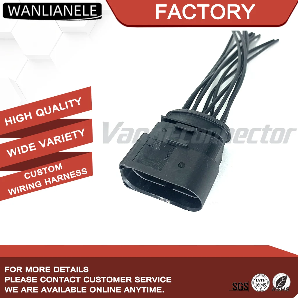 50Set 10Pin Automotive Connector 1J0973835 Male Plug Housing Waterproof Sealed 2.8mm For VW Audi Skoda With 15cm Wires