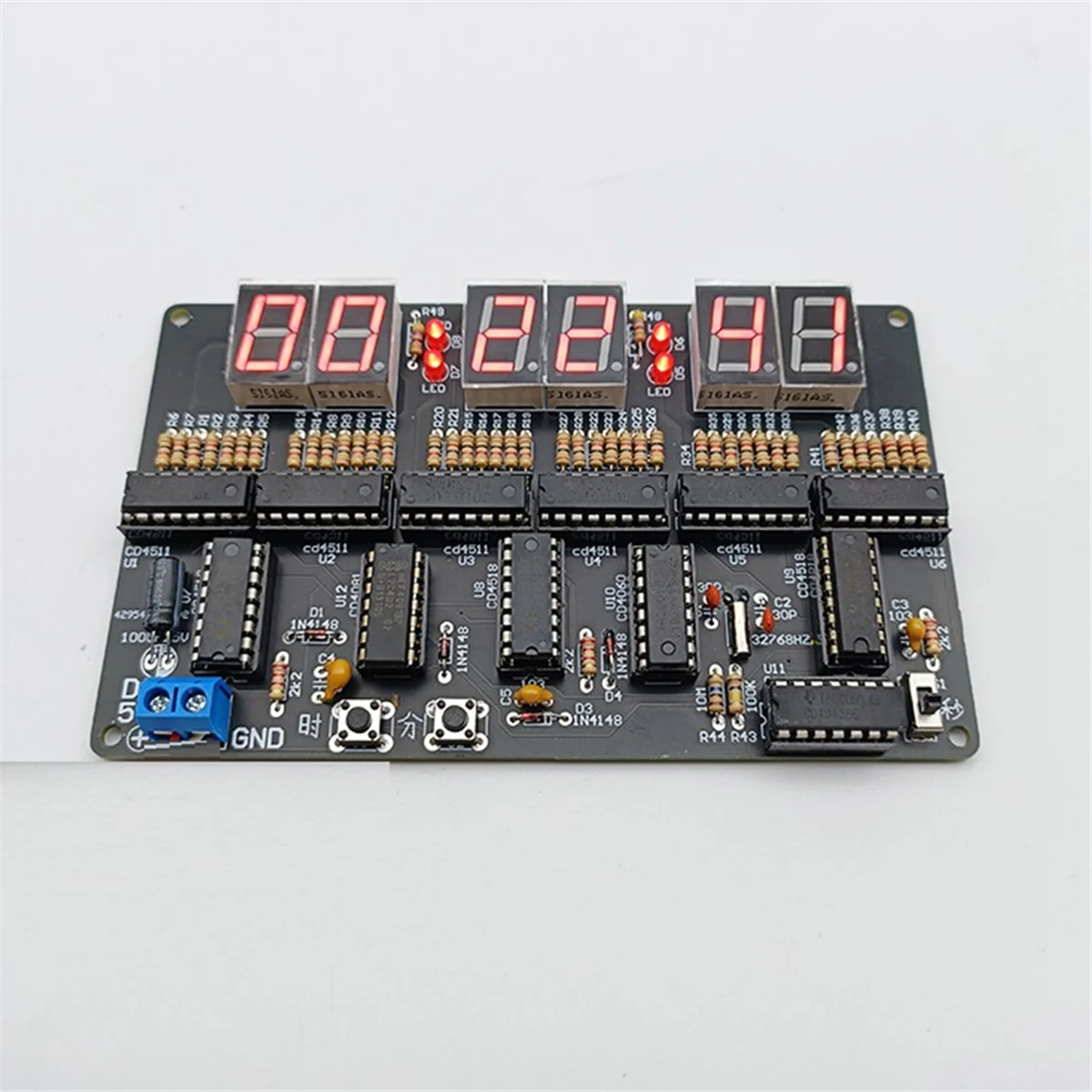 DC 4.5V-5.5V 6-Bit Digital Circuit Clock Kit Electronic Clock Teaching and Training Welding Production DIY Parts