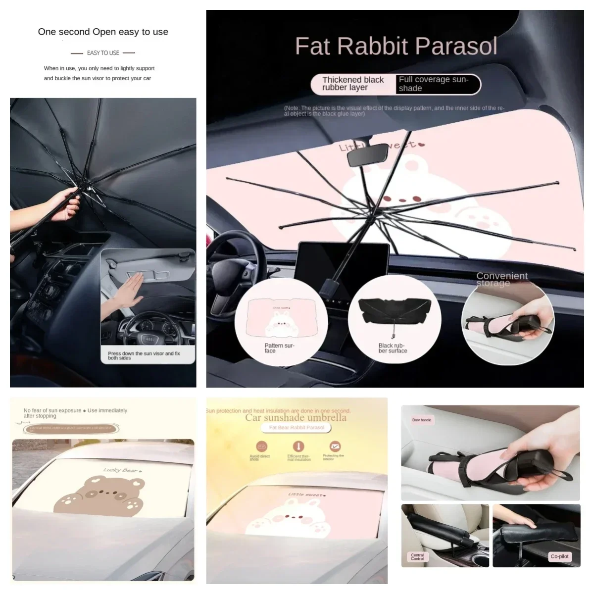 

1PC Car Umbrella Windshield Shades Foldable Auto High temperature prevention Front Window Protectors Car Windscreen Covers Sedan