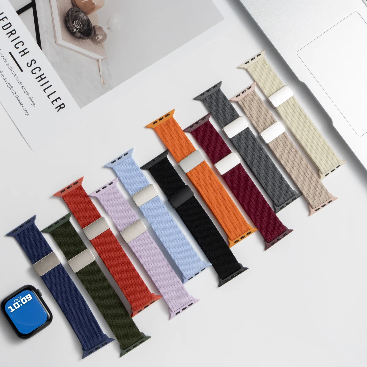 Cinturino magnetico in nylon per Apple Watch 38/42mm 40mm 45mm 41mm Bracciale morbido per IWatch Ultra3 2 1 49mm S11 10 8 7 9 6 SE 5 4 Band