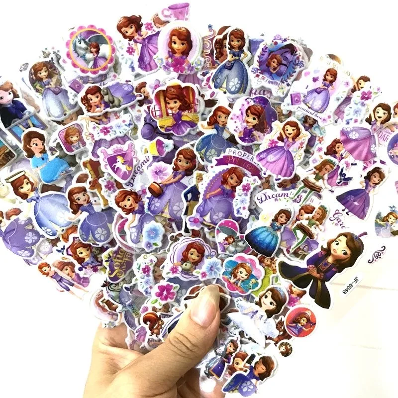 12PCS Disney Princess Sofia Stickers For Kids Funny Toys Cartoon Cute Anime cute Stickers