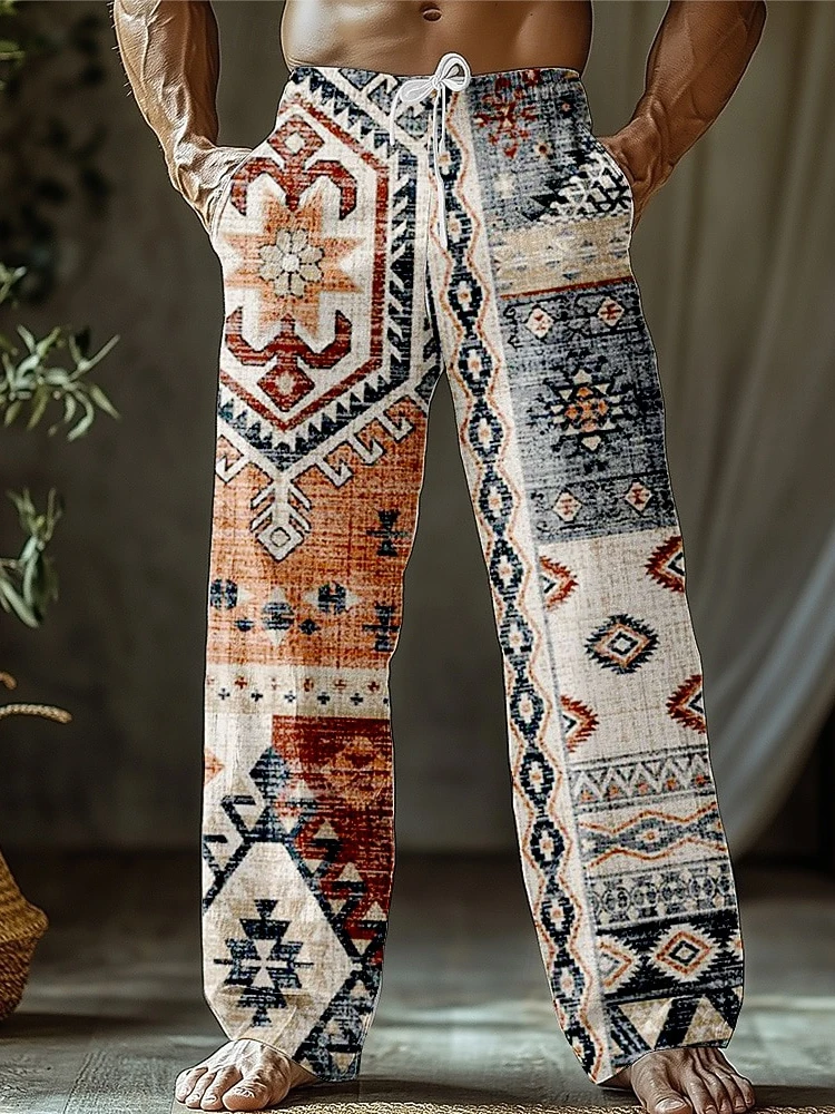 

Retro Ethnic Tribe 3D Printed Men's Trendy Trousers, Simple And Casual Men's Trousers For Daily Use, Simple And Versatile