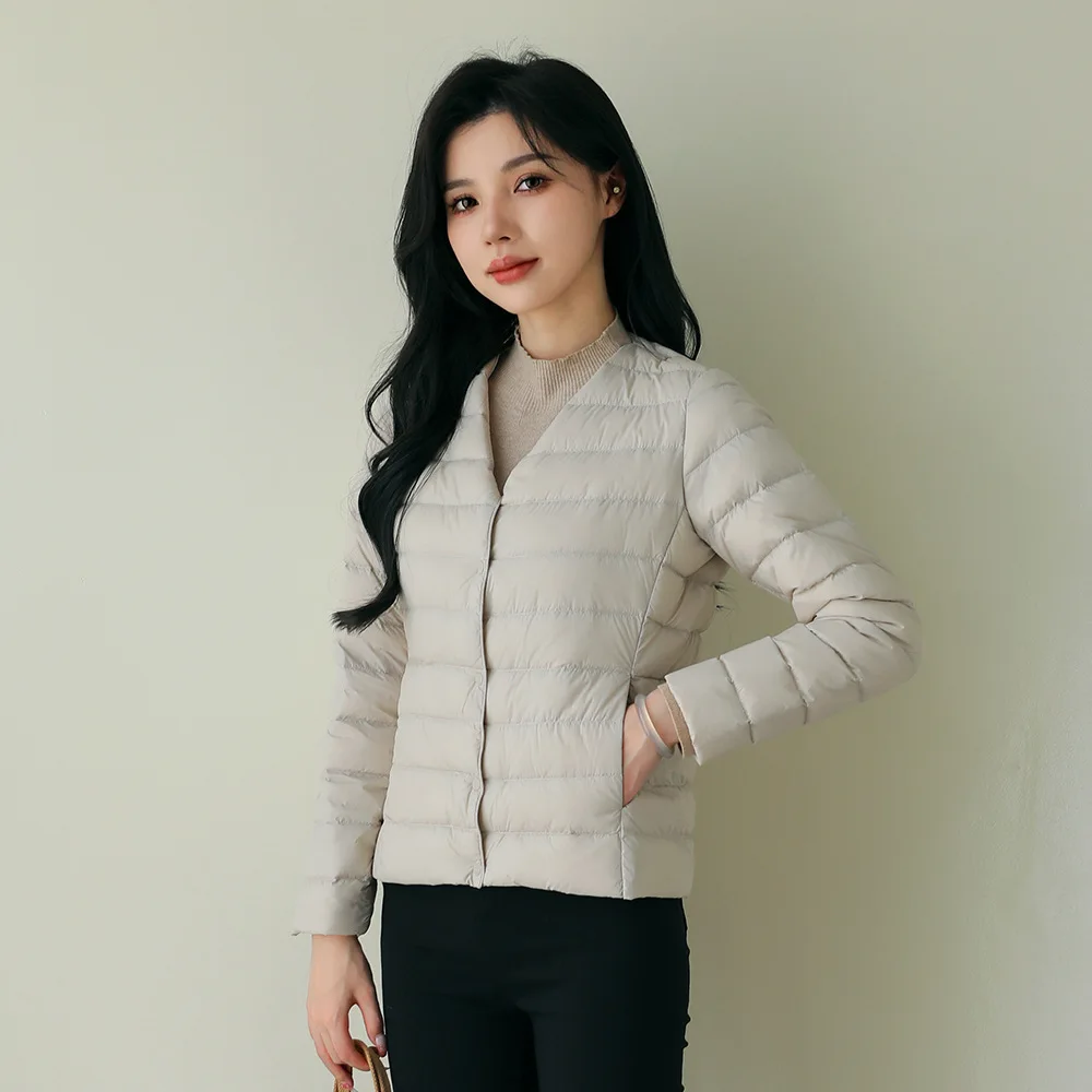 Winter Slim Women Duck Down Jacket Ultra Light Short Coat Spring Thin Puffer Jacket ED1417