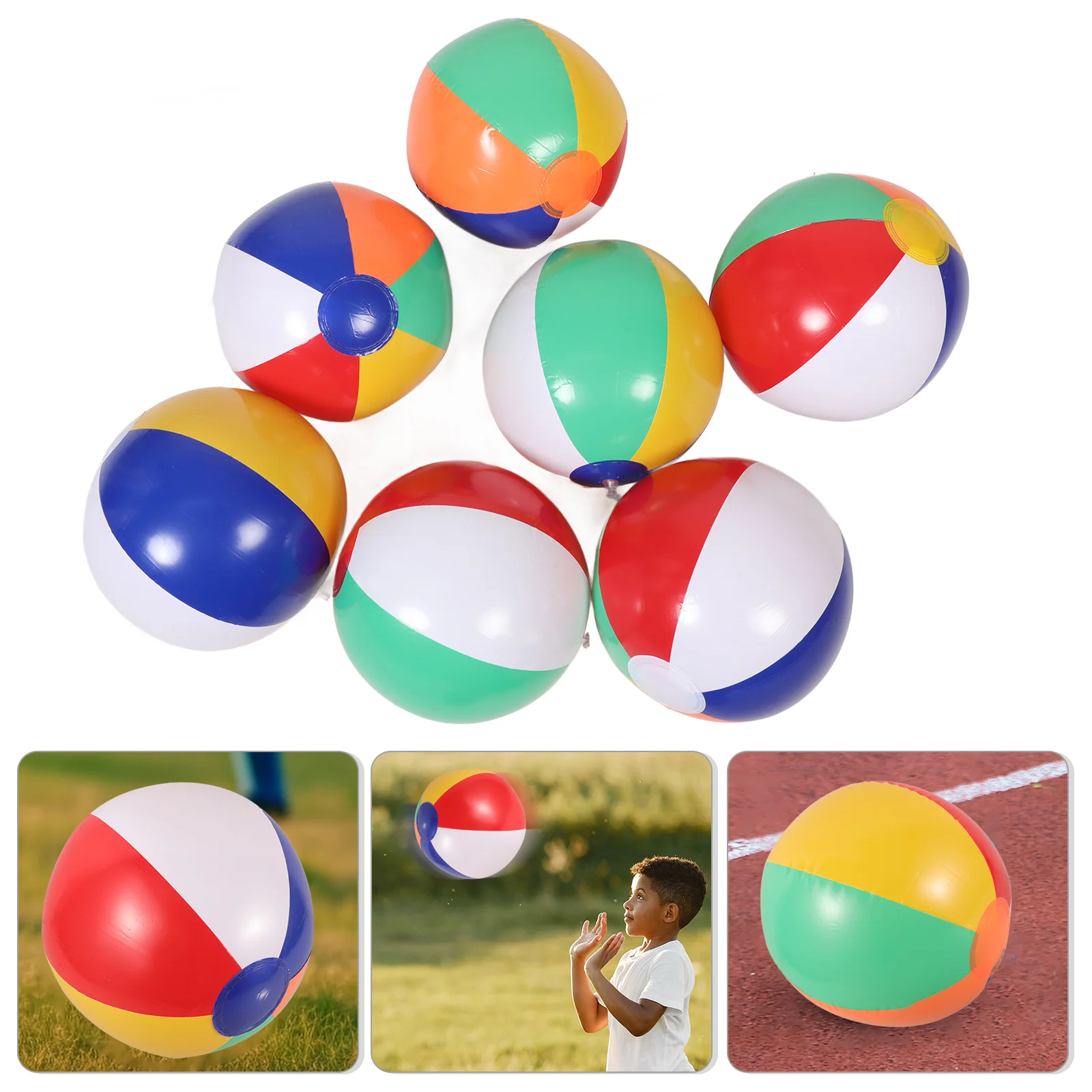 

12 PCS Beach Ball Inflatable Balls Kids Toys Playing PVC Children Decorations Pool Party