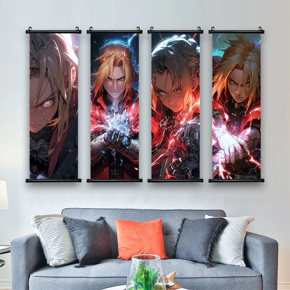 Anime Fullmetal Alchemist Edward Elric Cuadros Print Wall Art Home Decoration For Living Room Painting Hanging Scroll Posters