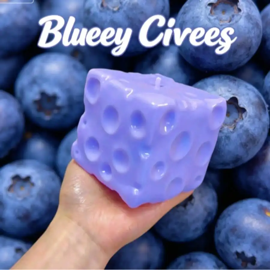 Giant Blueberry Cheesecake Squishy Toy Soft Slow Rebound Texture Stress Relief Squeezy Ball Finger Pressure Relief Squeezy Toy image 3