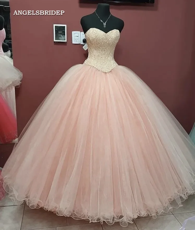 

Vintage Sweeetheart Princess Quinceanera Dresses Vestidos De 15 Anos Spark Beading Formal Sweet 16 Birthday Party Ball Gown