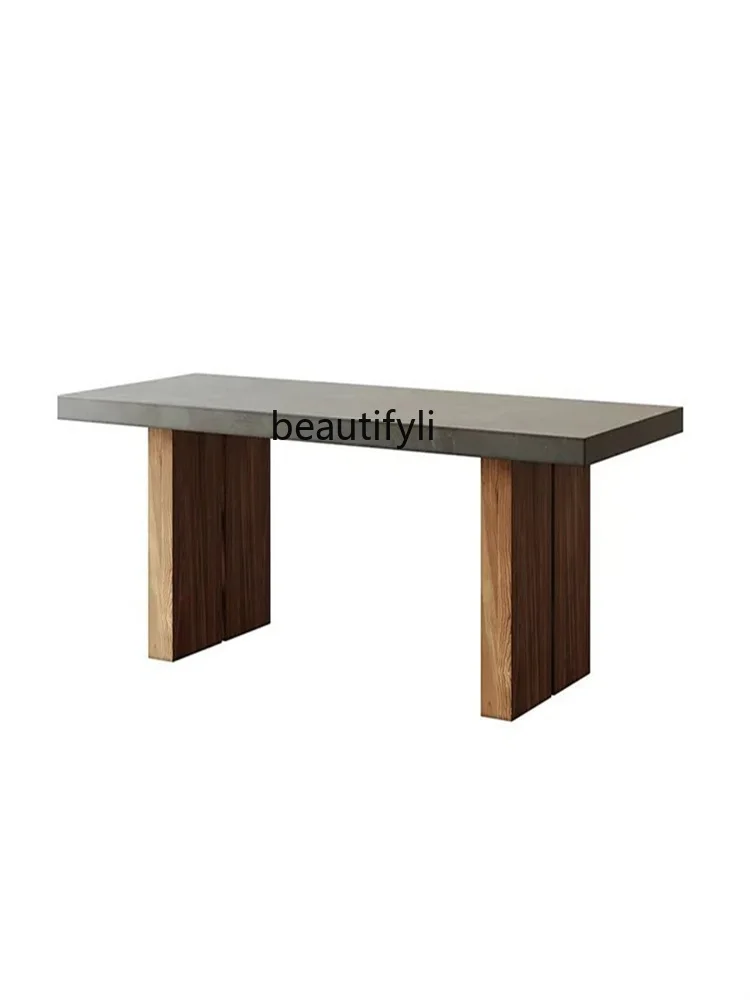 

Sili Style Solid Wood Dining Table Log Large Board Conference Desk Long Table Designer Workbench Simple Modern Desk furniture