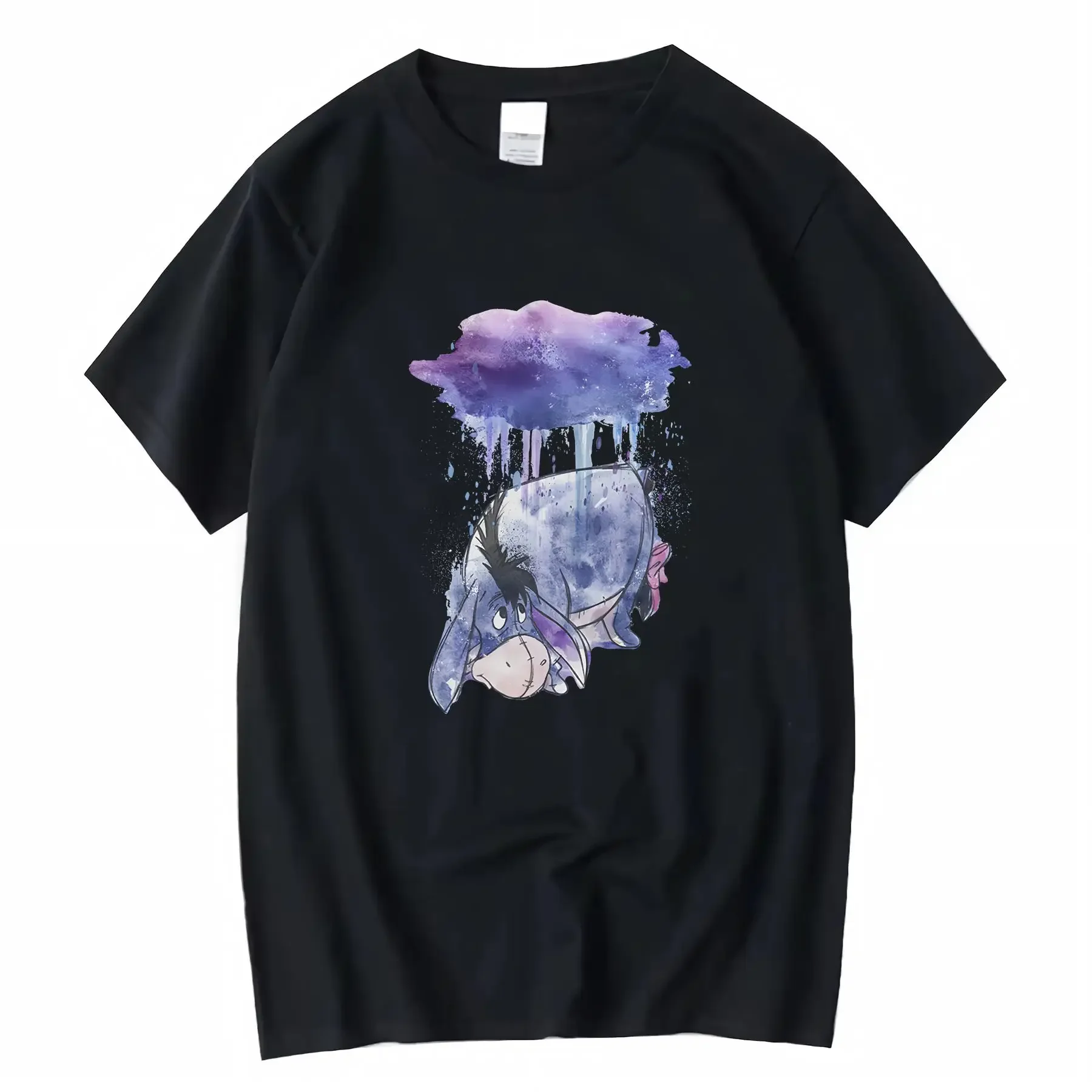 

Retro Disney Winnie the Pooh Eeyore Rainy Day 100 Cotton Crew Neck T shirt for Women vintage Washed Stylish Soft Breathable