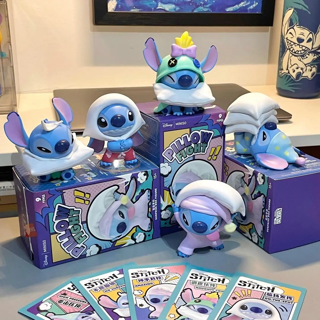 Подушка Stitch Fight Blind Box, фигурка, милая коллекционная игрушка «Чужой», Лило и Стич, аниме, декор, подарок для фанатов, детей
