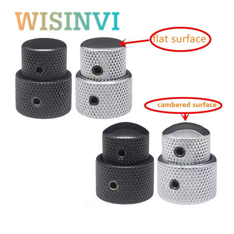 1 set plated metal knob cap electric guitar Electric Bass volume and tone knob cap Potentiometer double-layer knob cap