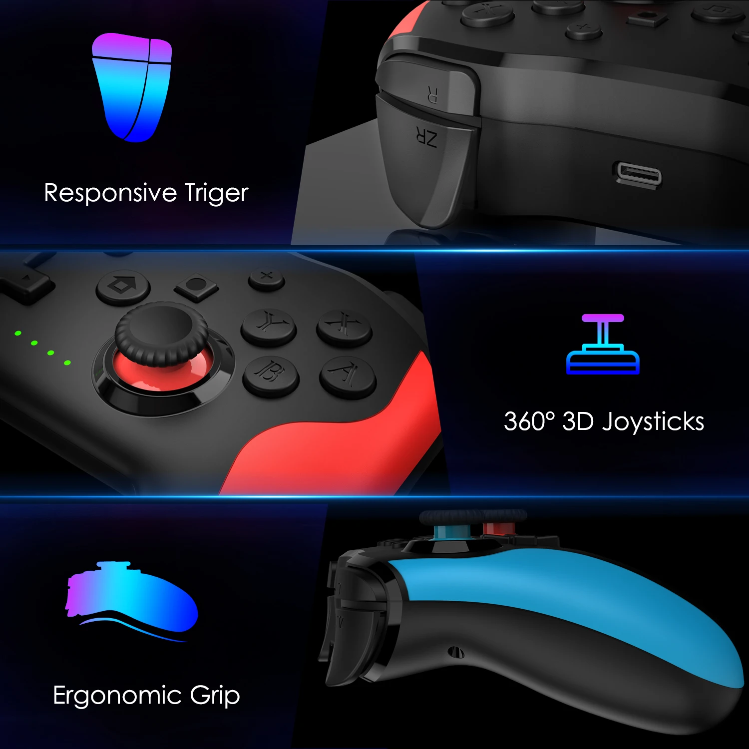 Drahtlose Bluetooth Gamepad Für Nintendo Schalter/Schalter Lite Gebaut in 600mAh Batterie Pro Spiel Controller Für Schalter Zubehör