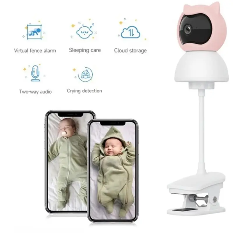 BAAG-1Set Indoor Wi-Fi Baby Monitoring Camera And Home Security Device Featuring Two-Way Audio, Motion Detection B EU Plug