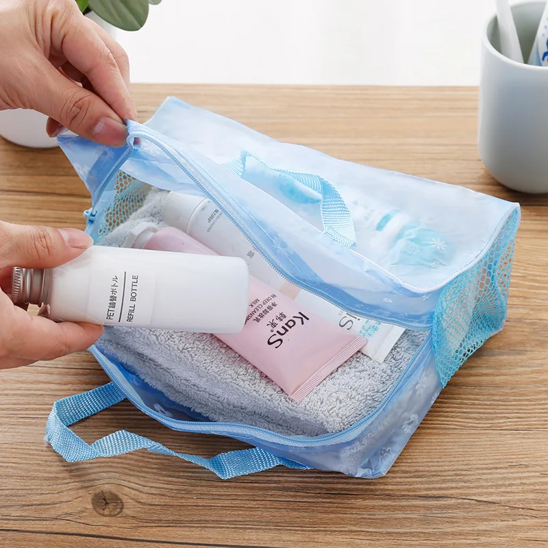 Bolsa de cosméticos impermeable de PVC para mujer, organizador transparente para almacenamiento, bolsa de maquillaje, Bolsa de baño de viaje de