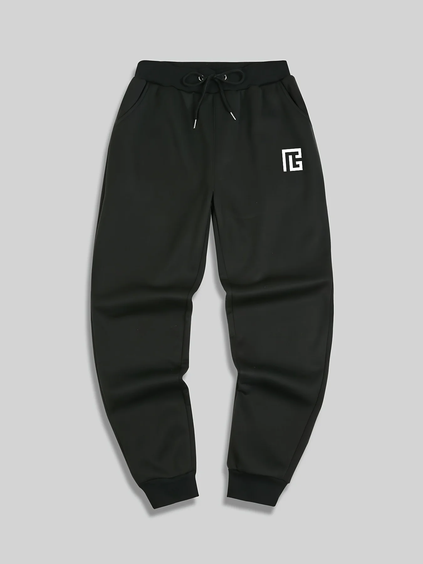 

Men's Autumn and Winter Casual Knitted Polyester Sports Pants with Waistband, Geometric Pattern, and Fitted Casual Pants