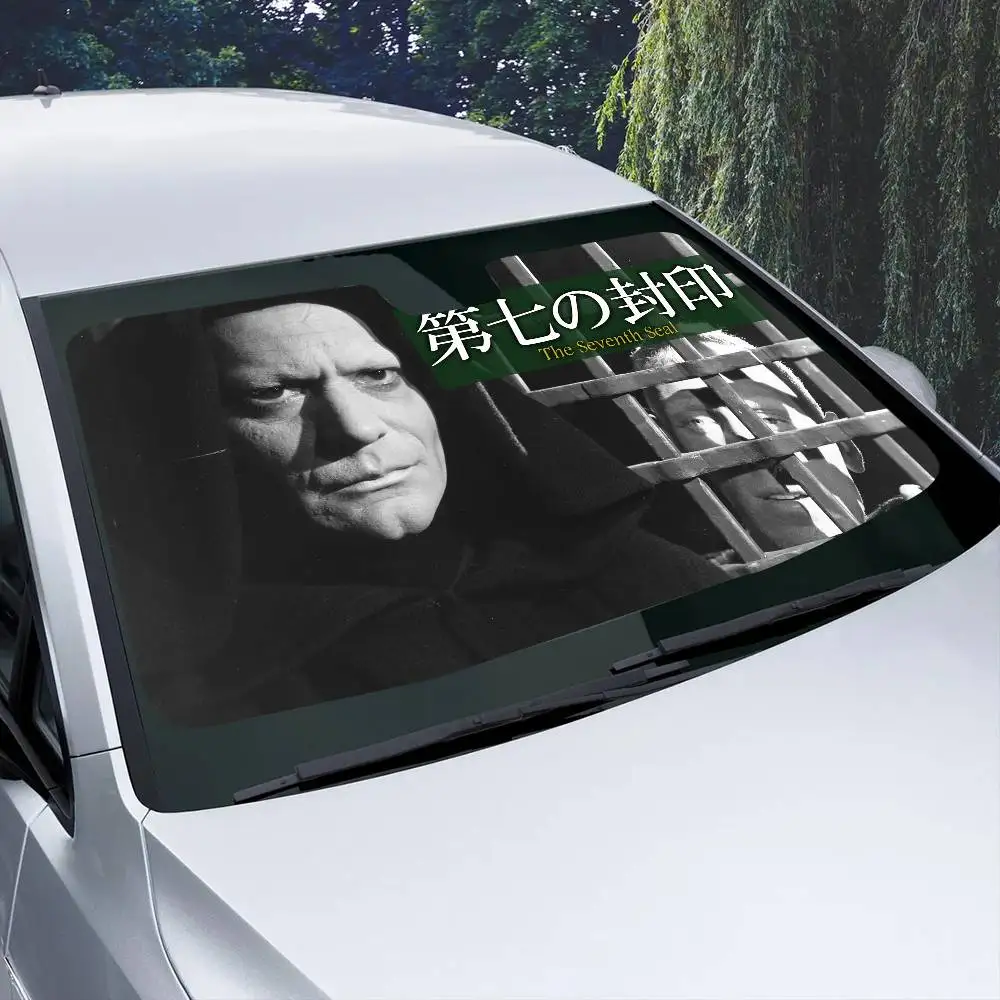 Movie T-The S-Seventh S-Seal Windshield Car Sunshade Funny Windshield Sun Shade Window Cars Folding Rays Sun Visor Protector view 5