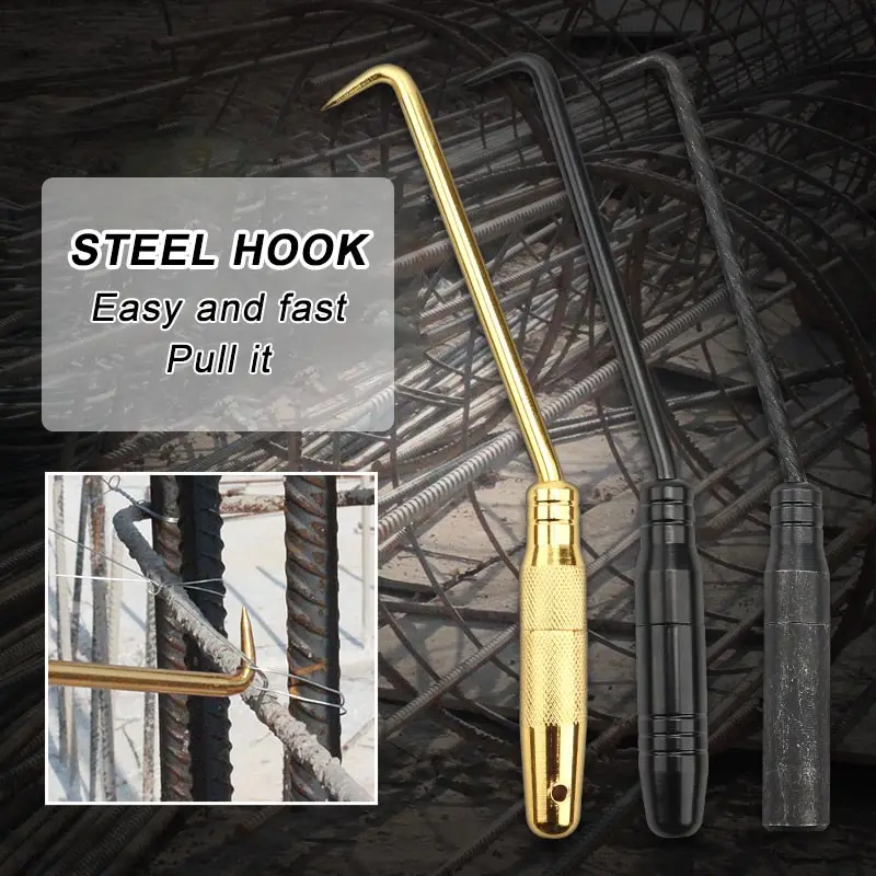 Construction Threaded Steel Bar Binding Hook Pile Core Steel Bar Binding Hooks Rotation Semi-automatic Rebar Tie Wire Twister