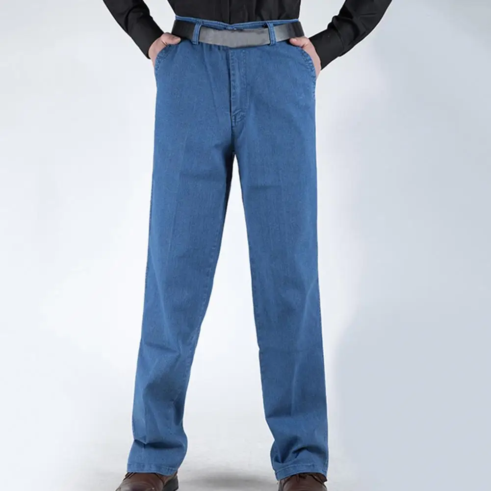 

Old-fashioned Jeans Classic Vintage Jeans All Match Soft Simple Straight Zipper Fly Pencil Jeans