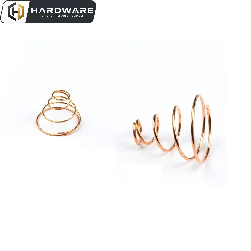Phosphorus-copper Compression Tower Spring Electricity Accessory Part Wire Diameter 0.3-2mm Outer Diameter 2-16mm Length 4-43