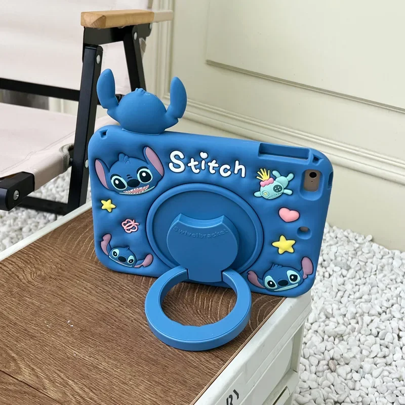 CAN o Stitch Case pour Xiaomi RedMi Pad SE, Juste de support rotative à 360 °, Silicone souple adapté aux enfants, 11 pouces, Tablette Redmi Sub SE