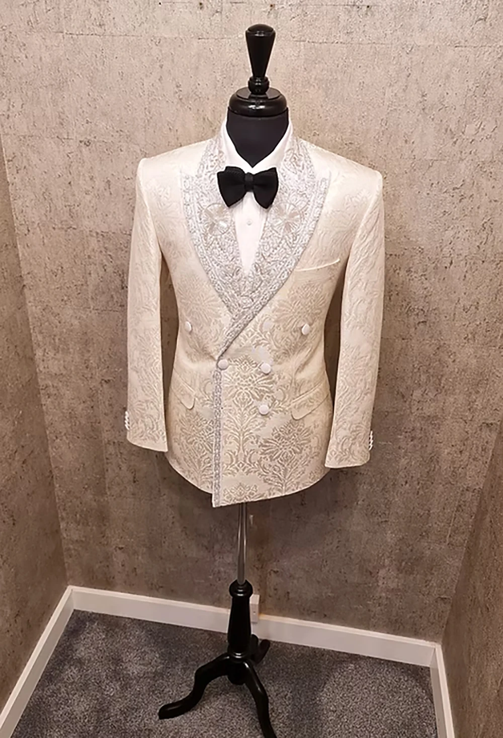 Veste à motif Floral 3D pour hommes, manteau à revers à Double boutonnage, une pièce, personnalisé, vêtements d'affaires formels