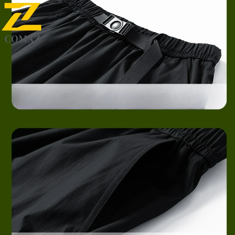 Vintage Men's Cargo Pants Autumn Relaxed Adjustable Waist Buckle Sweatpants Outdoor Camping Hiking Comfort Breathable Trousers