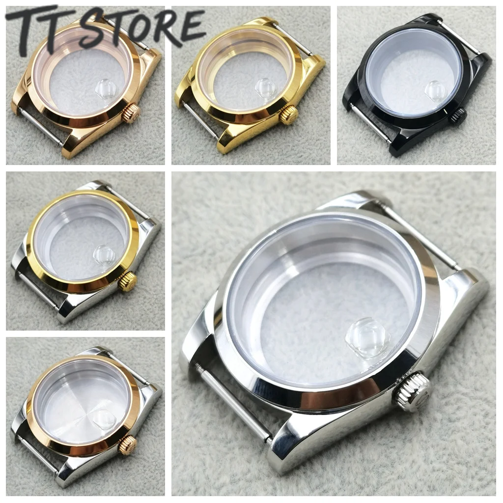 Hochwertiges 36mm/40mm S-Kronen-Uhrengehäuse mit Armbandteilen und Saphirglas, kompatibel mit NH34 NH35 NH36 NH38 ETA2824 Uhrwerken