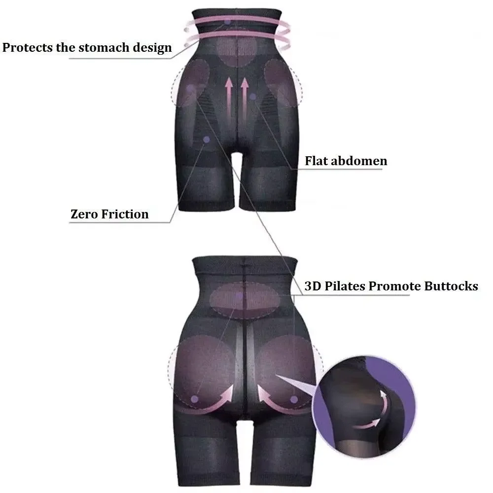 Women Tummy Control Shorts High Waist Slimming Shapewear Abdomen Belly Flat Body Shaper Leg Thigh Trimmer Compression Leggings view 5