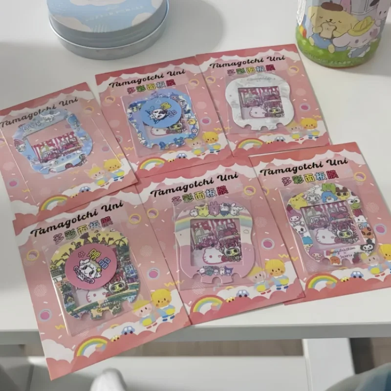 핫한 산리오 다마고치 유니 페이스플레이트 실리콘 보호 필름, 귀여운 스티커, 헬로키티 다마고치 장식, 귀여운 보호 선물