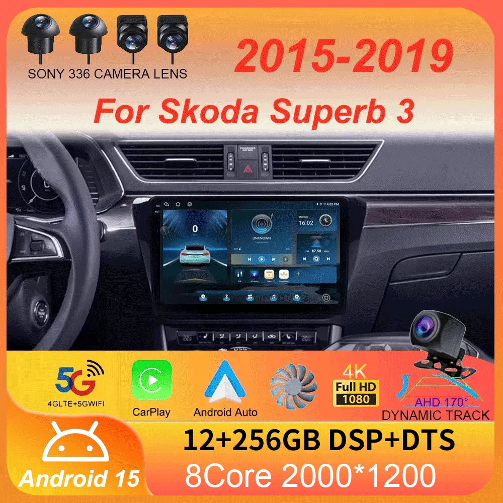 

Android 15 For Skoda Superb 3 2015 - 2019 Car Radio Multimedia Video Player Navigation stereo GPS No 2din 2 din dvd