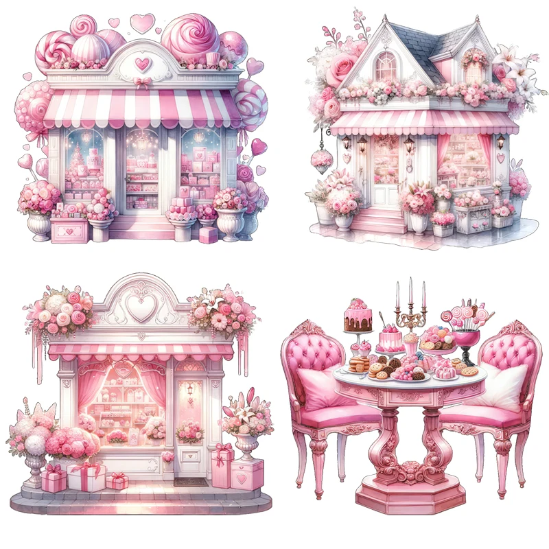 Three Ratels Q31 Pink Candy Shop Series Lolita Style lovely wall Sticker for Girl Bedroom Decoration Car decals