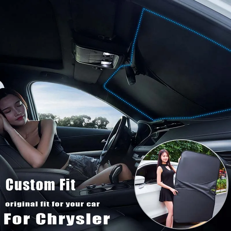 Custom fit foldable Heat Insulation Car front Windshield Sunshade cover For Chrysler 300C sun protection Anti-UV Accessories