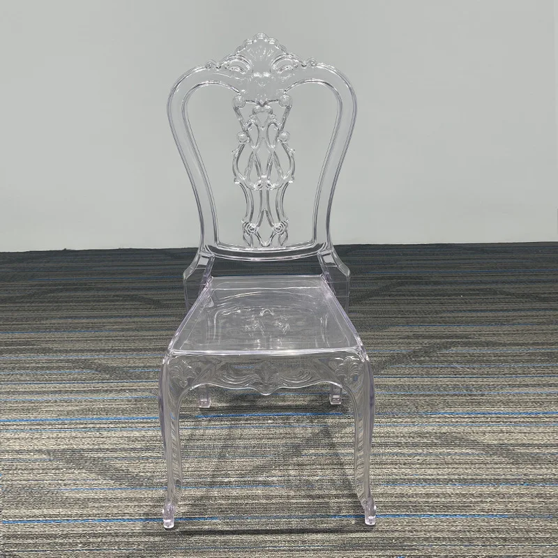 

European Wedding Reception Backrest Chair Palace Hotel Transparent Crystal Chair Wedding Hall Princess Chair Acrylic Casual Dini