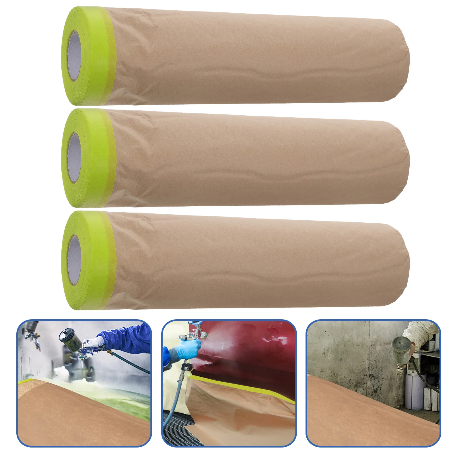 3 Rolls Painters Tape Translucent Masking Film Paper Home Painting Supplies Papers Wallpaper Shield