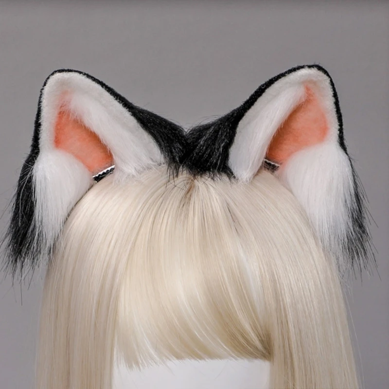 Furry Foxes Ears Cat Girls Cosplays Hair Accessories  Plush Animal Ear Headwear Hair Clip Animal Role Playing