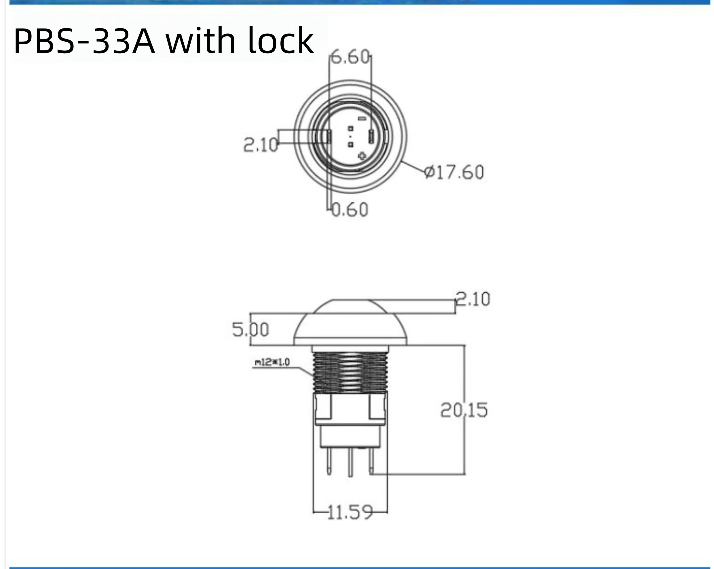 5 Stück 12MM PBS-33B PBS-33A Selbstrückstellender/Verriegelnder Kleiner Wasserdichter Selbstrückstellender Knopfschalter, Rund – Detail 5