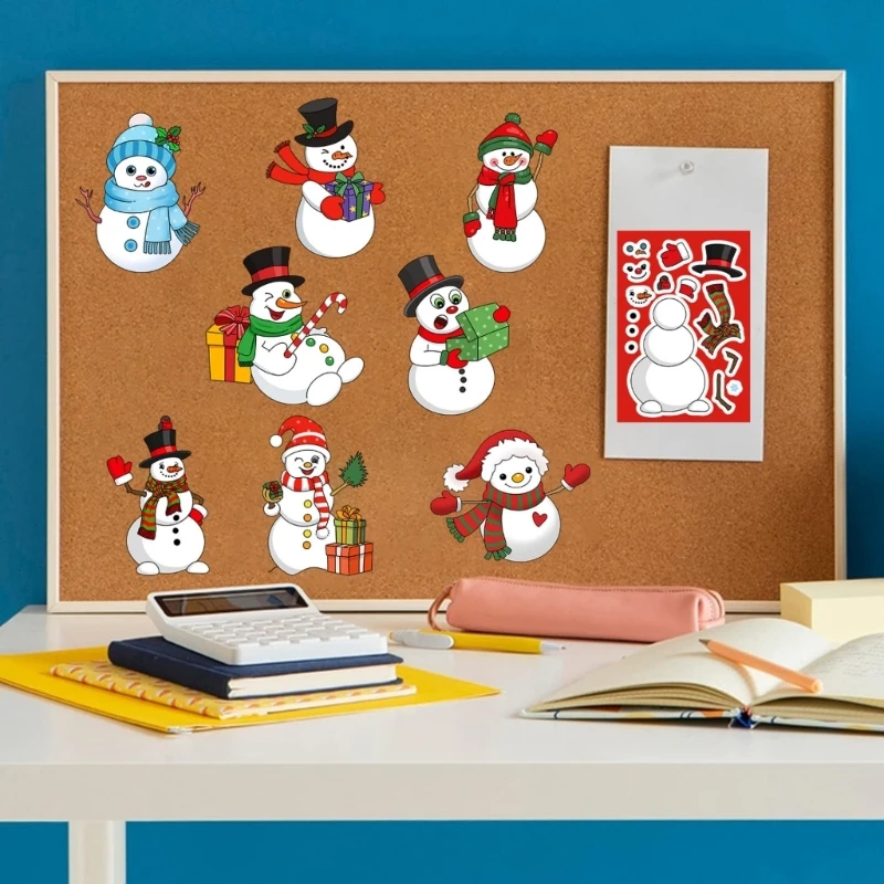Christmas Snowman Decorative Stickers 24pcs Waterproof PVC Tablet Accessories best sale
